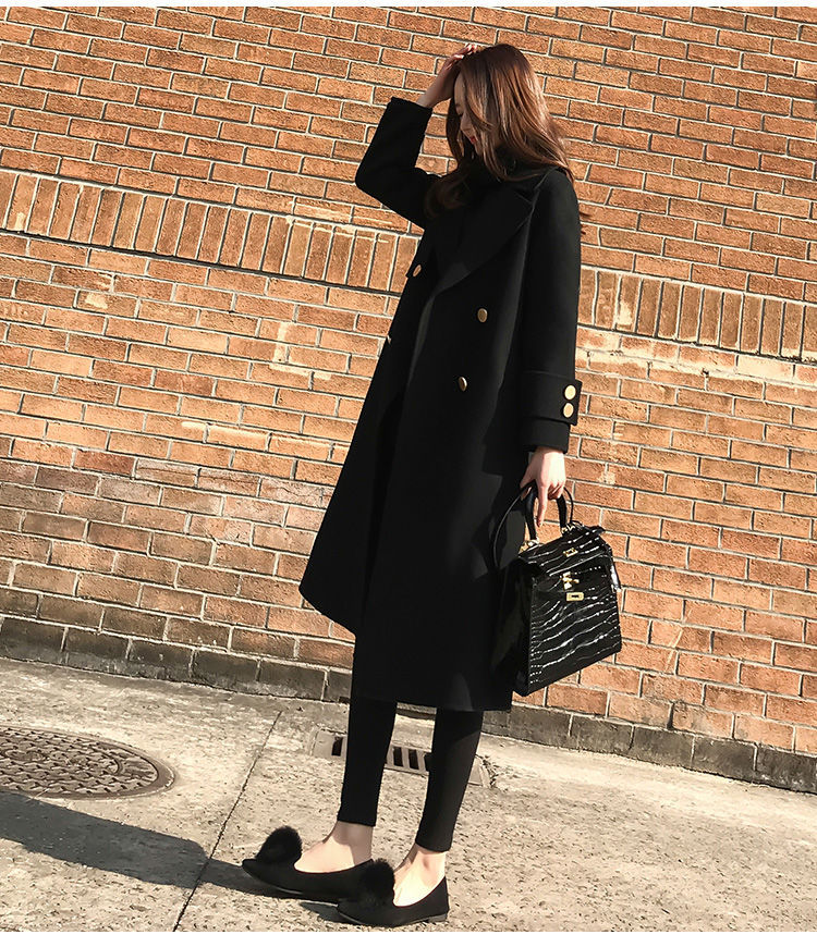 【骨格ストレート】ダブルブレストシンプルロングアウター