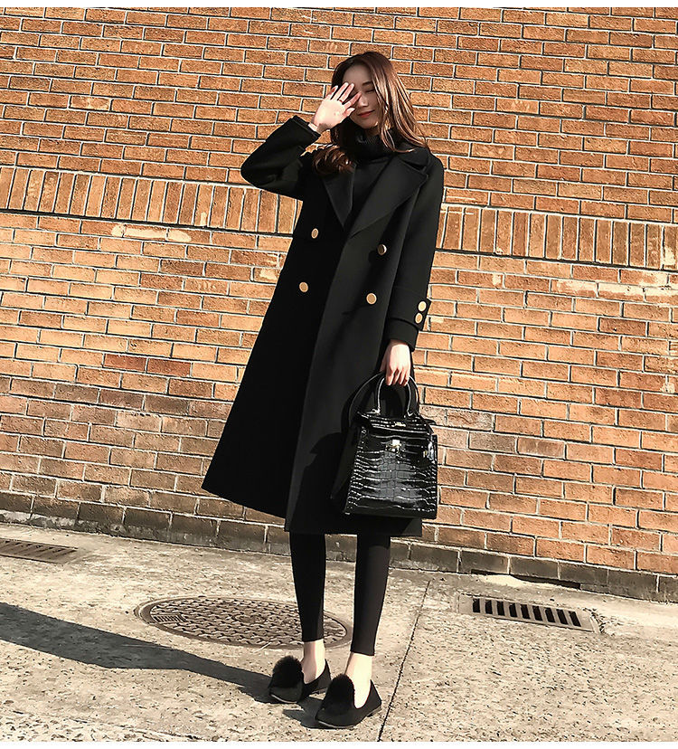 【骨格ストレート】ダブルブレストシンプルロングアウター