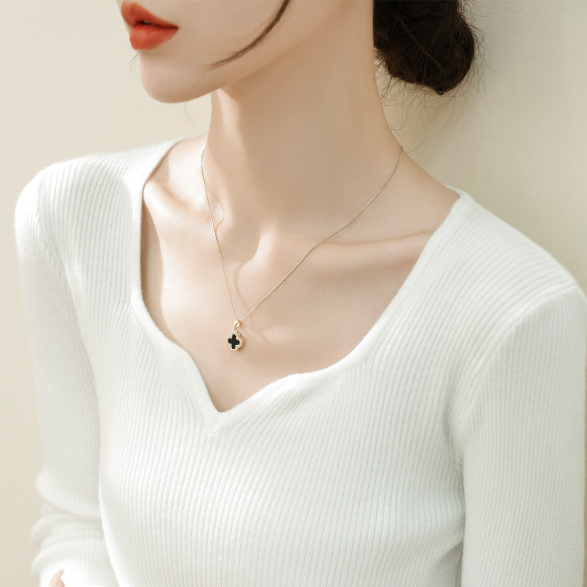 【骨格ストレート】美ボディキーネックニットトップス
