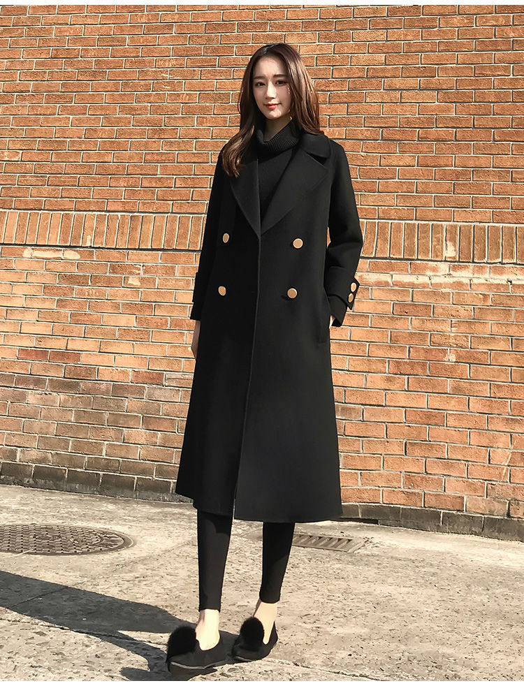 【骨格ストレート】ダブルブレストシンプルロングアウター