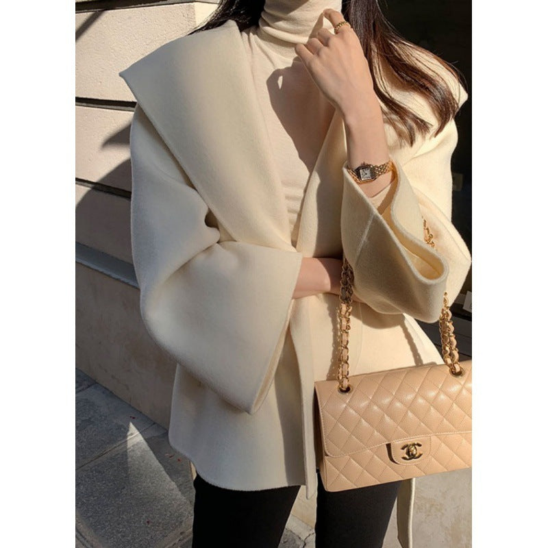 【骨格ストレート】フーディーショートコート