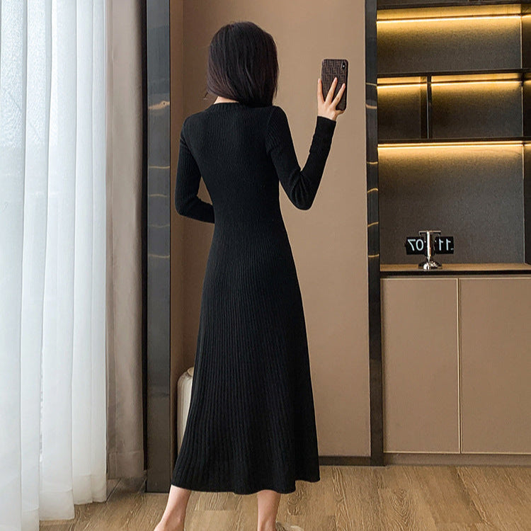 【骨格ストレート】万能ロングニットワンピース