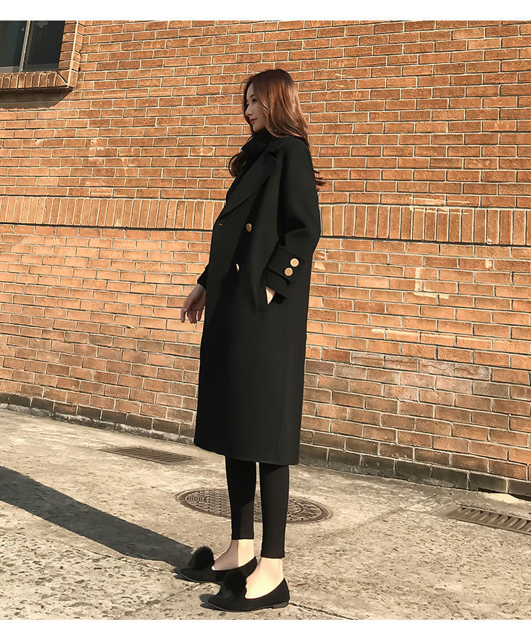 【骨格ストレート】ダブルブレストシンプルロングアウター