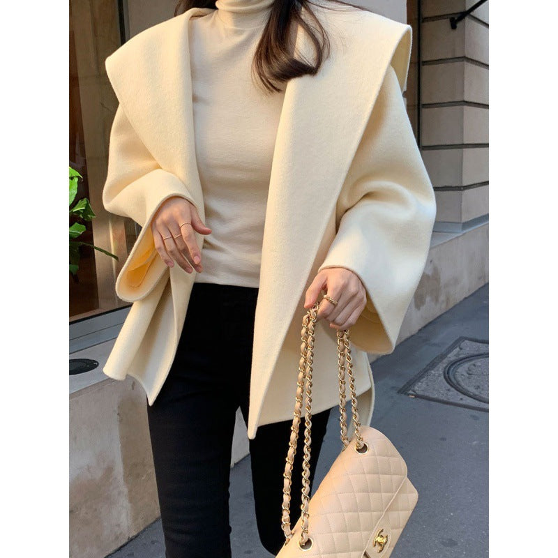 【骨格ストレート】フーディーショートコート