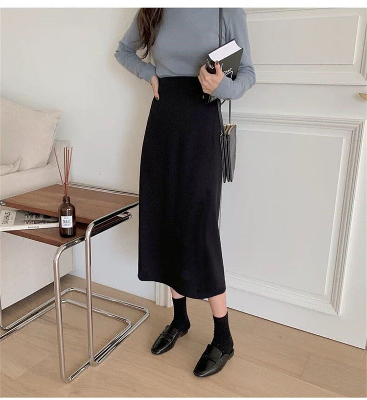 【骨格ストレート】モダンデザインIラインスカート