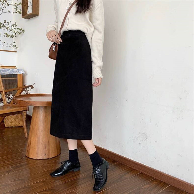 【骨格ストレート】モダンデザインIラインスカート