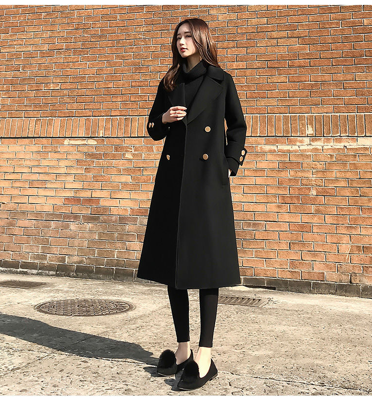 【骨格ストレート】ダブルブレストシンプルロングアウター