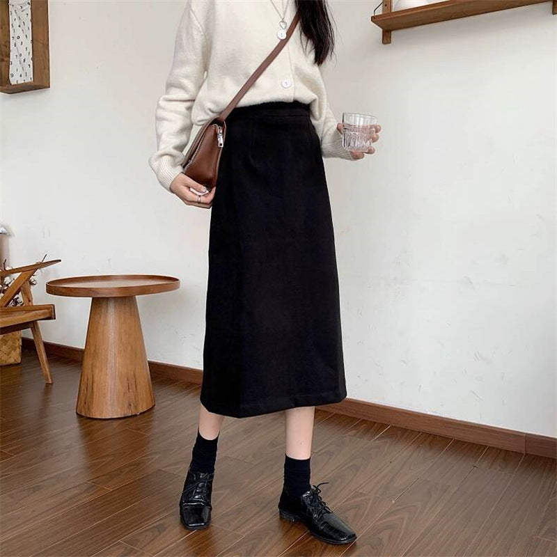 【骨格ストレート】モダンデザインIラインスカート