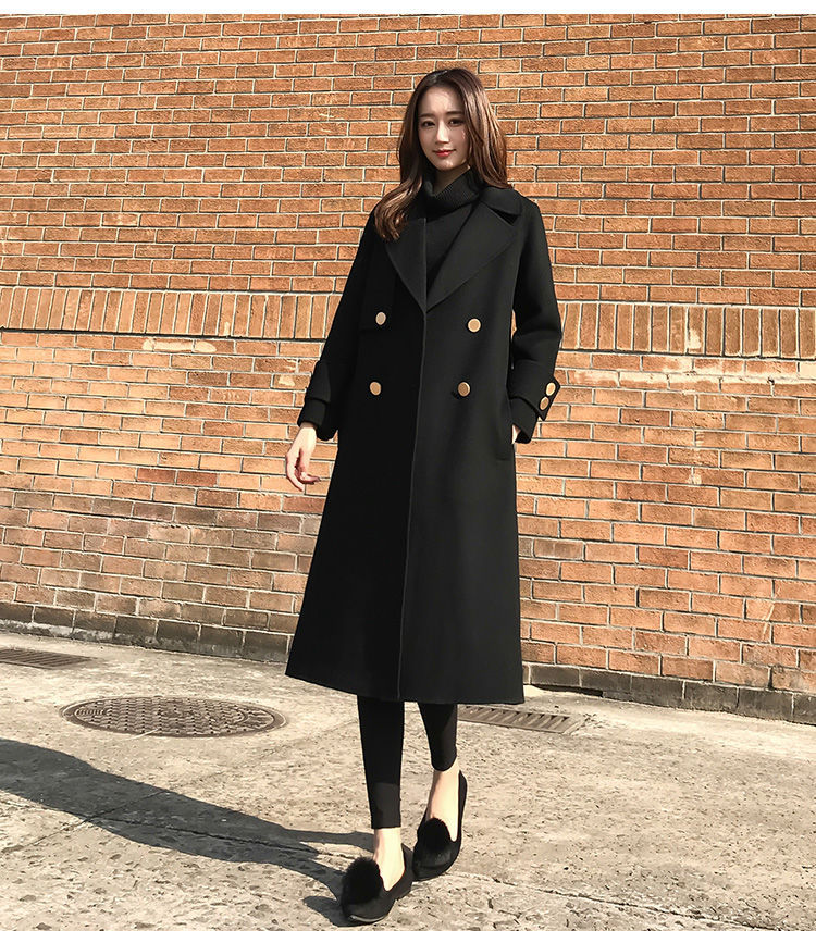 【骨格ストレート】ダブルブレストシンプルロングアウター
