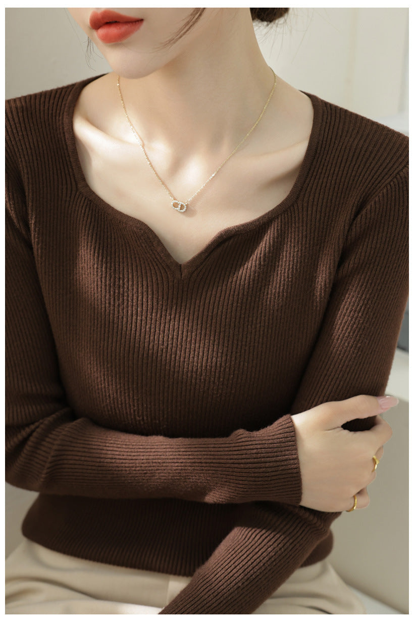 【骨格ストレート】美ボディキーネックニットトップス